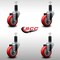 Service Caster 3.5'' SS Red Poly Wheel Swivel 1-1/4'' Expanding Stem Caster Set, 4PK SCC-SSEX20S3514-PPUB-RED-114-4 - alternate 3